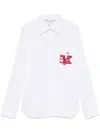 Max Mara Long Sleeve Embroidered Pocket Top In White