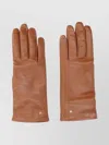 Max Mara Stylish Gloves With Slit Cuffs And Smooth Finish In Brown