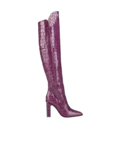 Max Mara Stylish Solid-color Versatile Long Boots In Purple