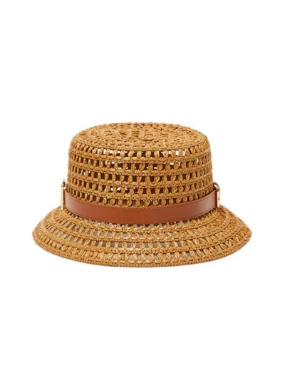 Max Mara Mesh Cloche Hat In Brown