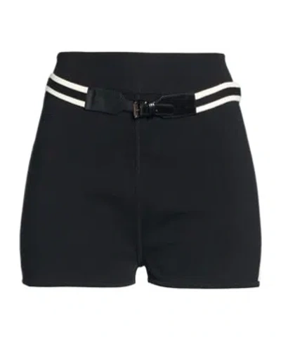 Max Mara Stylish Two-tone Knit Shorts In Black