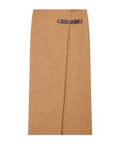Max Mara Stylish Woolen Skirt In Brown