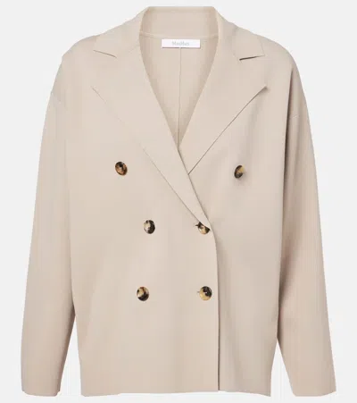 Max Mara Subdolo Crêpe Cardigan In Beige