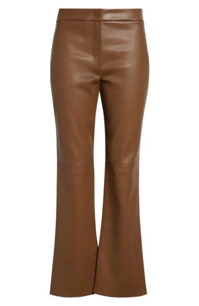Max Mara Sublime Coated Jersey Flare Leg Ankle Pants In Camel