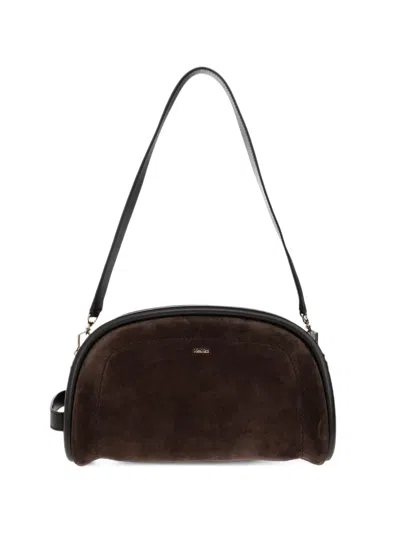 Max Mara Suede And Leather Handbag In Brown