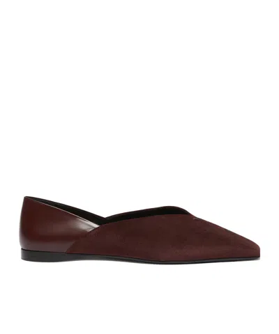 Max Mara Suede And Leather Mules In Burgundy