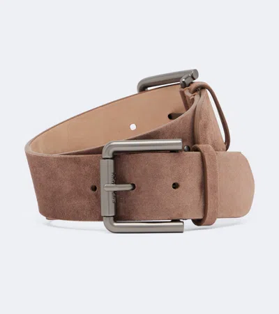 Max Mara Suede Belt In Beige