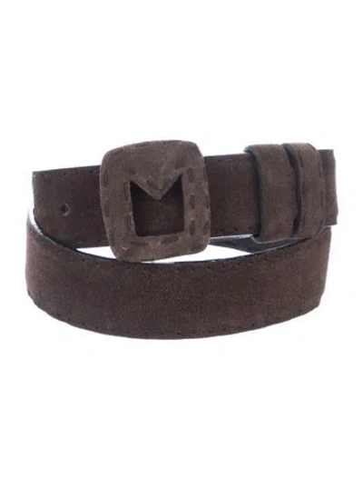 Pre-owned Max Mara Suede Belt Kit In Brown