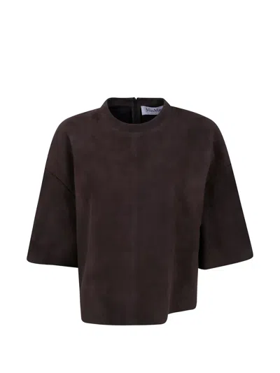 Max Mara Suede Blouse In Brown