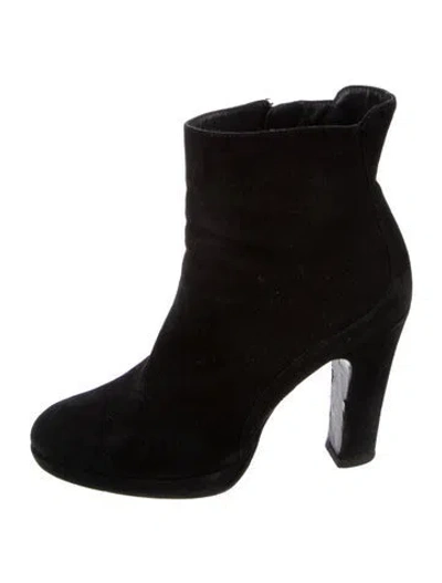 Pre-owned Max Mara Suede Boots In Black
