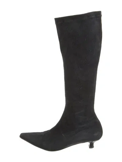 Pre-owned Max Mara Suede Boots In Black