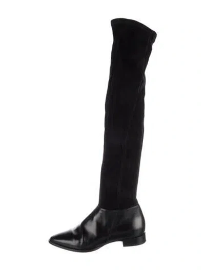 Pre-owned Max Mara Suede Boots In Black