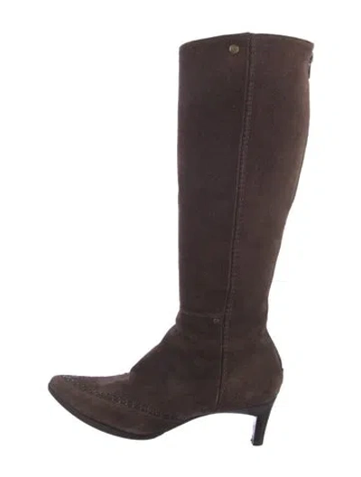 Pre-owned Max Mara Suede Boots In Brown