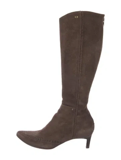 Pre-owned Max Mara Suede Boots In Brown