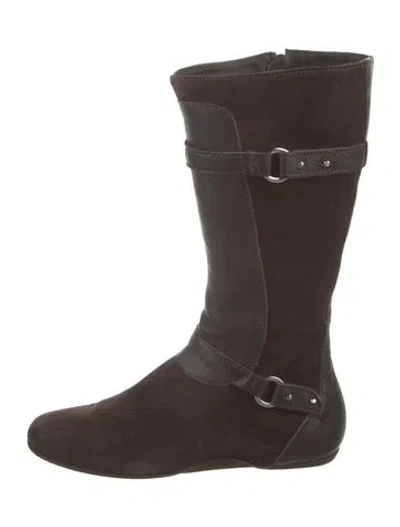 Pre-owned Max Mara Suede Boots In Brown