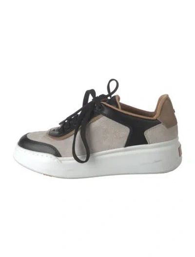 Pre-owned Max Mara Suede Chunky Sneakers In Silver