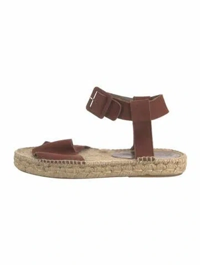 Pre-owned Max Mara Suede Espadrilles In Brown