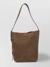 Max Mara Suede Finish Shoulder Bag With Adjustable Strap