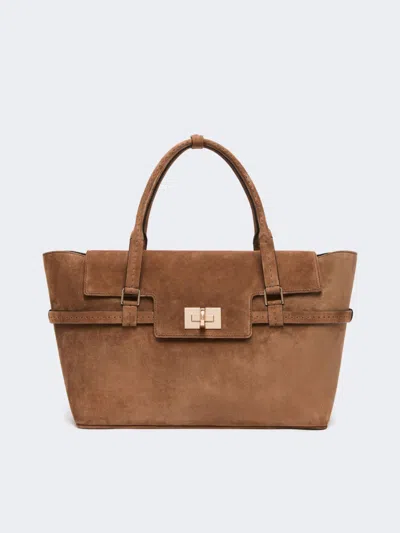 Max Mara Suede Handbag In Brown