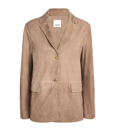 Max Mara Suede Jacket In Beige