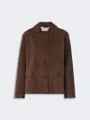 Max Mara Suede Jacket In Brown