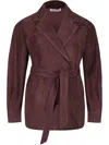 Max Mara Suede Jacket In Red