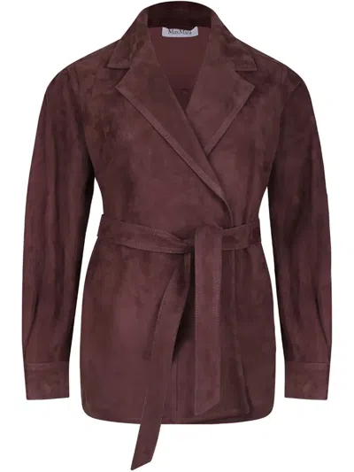 Max Mara Suede Jacket In Red