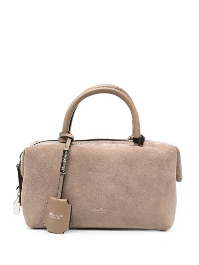 Max Mara Suede Leather Mini Bag In Neutrals