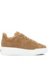 Max Mara Suede And Teddy Fabric Trainers In Brown