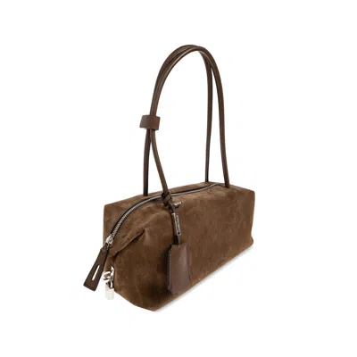 Max Mara Suede Leather Tote Bag In Brown