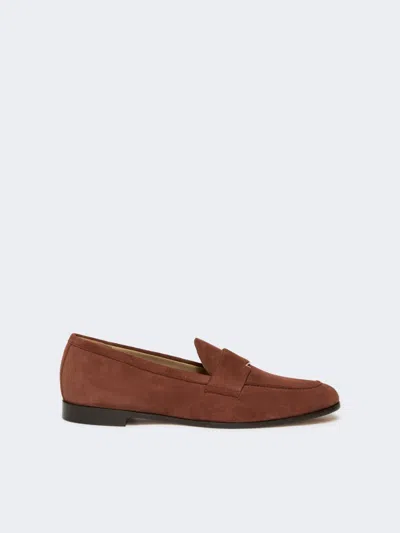 Max Mara Suede Moccasins In Brown
