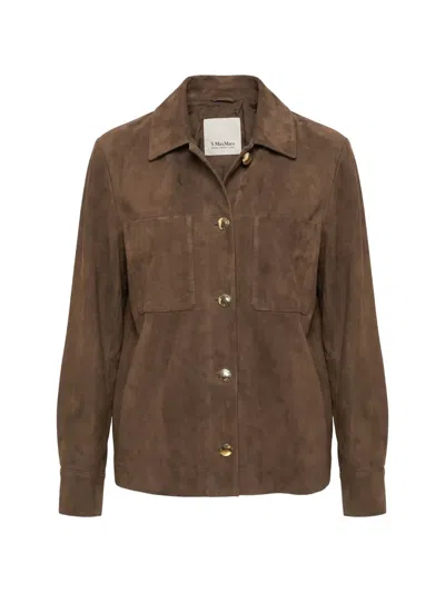 MAX MARA SUEDE PATCH-POCKET JACKET