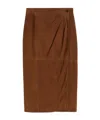 Max Mara Suede Pencil Skirt In Brown