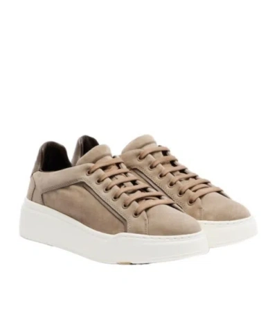 Max Mara Suede Platform Sneakers In Brown