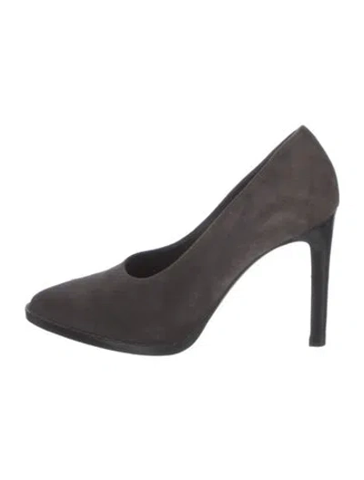 Pre-owned Max Mara Suede Pumps In Gray