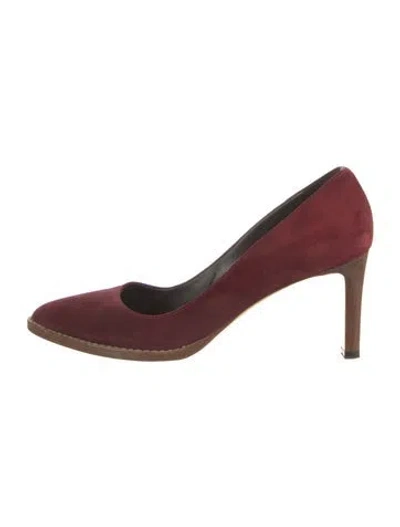 Pre-owned Max Mara Suede Pumps In Red