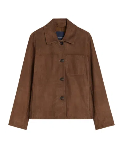 Max Mara Suede Shacket In Brown