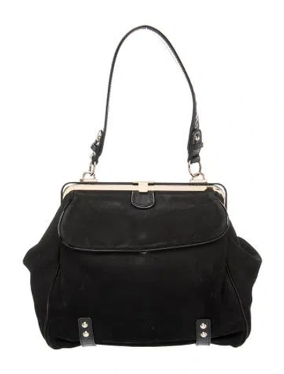 Pre-owned Max Mara Suede Shoulder Bag In Black