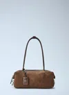 Max Mara Suede Shoulder Bag In Brown