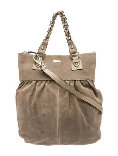 Pre-owned Max Mara Suede Shoulder Bag In Neutral