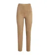 Max Mara Suede Skinny Trousers In Beige