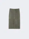 Max Mara Suede Skirt In Green