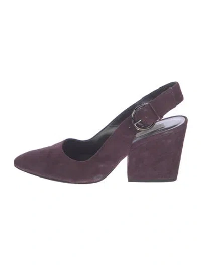 Pre-owned Max Mara Suede Slingback Pumps In Purple