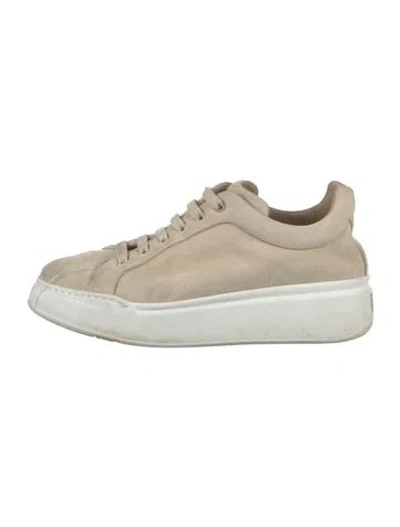 Pre-owned Max Mara Suede Sneakers In Neutrals/white