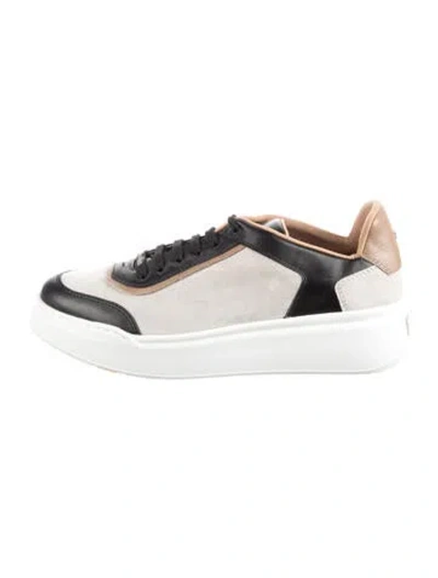 Pre-owned Max Mara Suede Sneakers In White