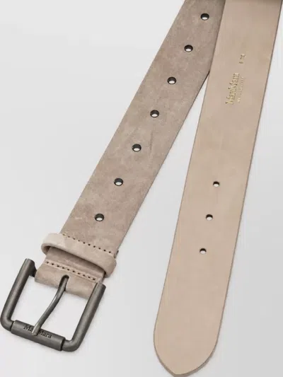 Max Mara Suede Studded Belt In Neutral