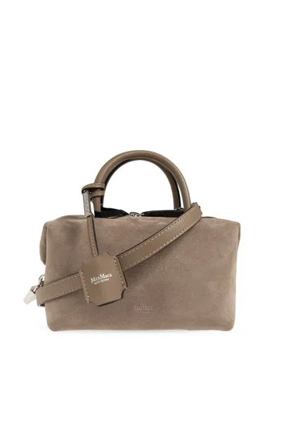 Max Mara Suede Tote Bag In Brown