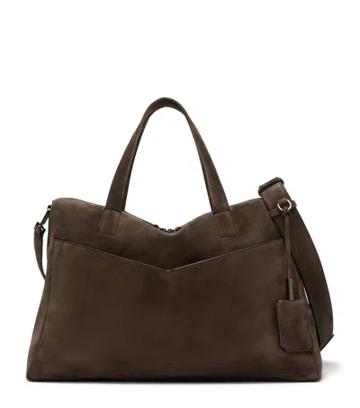 Max Mara Suede Tote Bag In Brown