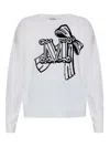 Max Mara Zurlo Monogram Wool-blend Sweater In White