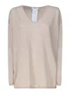 Max Mara Cashmere Freccia Jumper With V-neckline In Beige